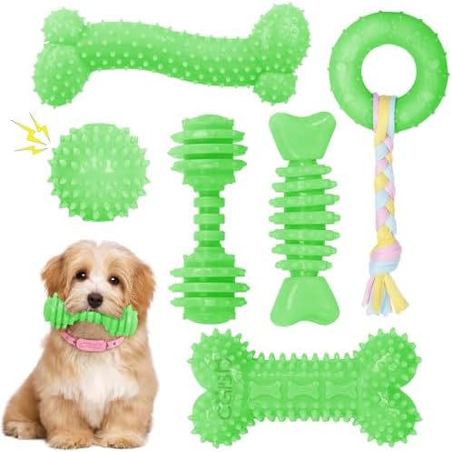 Puppy Toys, 6 Pack Dog Chew Toys, Teething Toys by CGBD