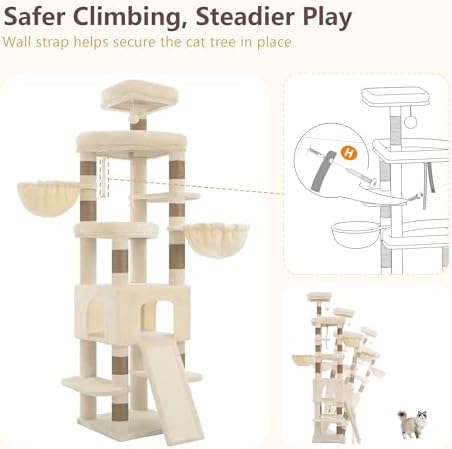Heybly Cat Tree, 82.7″ Extra Tall Cat Tower - Image 6