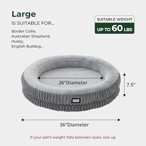 BALANCE Donut Dog Bed, 36 Inches Round Dog Bed Large Size Dogs Washable - Image 5