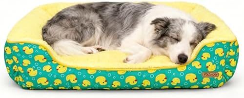 Rectangle Washable Dog Bed for Large, Medium & Small Dogs – Soft Calming Puppy by Paiaite