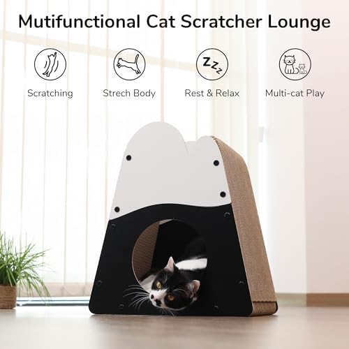 FUKUMARU Cardboard Cat Scratcher, 19.5 Inch Cat Scratching House Indoor - Image 2