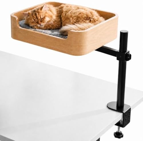 3-in-1 Cat Desk Bed, Cat Window Hammock & Elevated Floor Bed – Wooden Window by Unknown