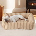 Bedsure ComfyFleece® Cute Dog Bed Medium Large Size Dog，30in Sandy Beige by BEDSURE