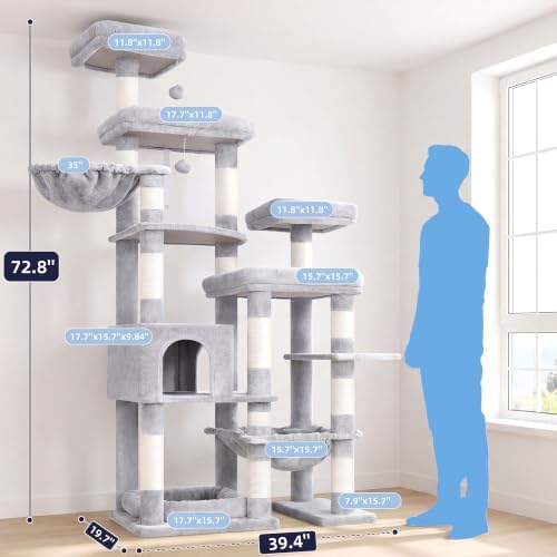 Hey-brother Cat Tree Tower, Wide Base, 5 Platforms - Image 2