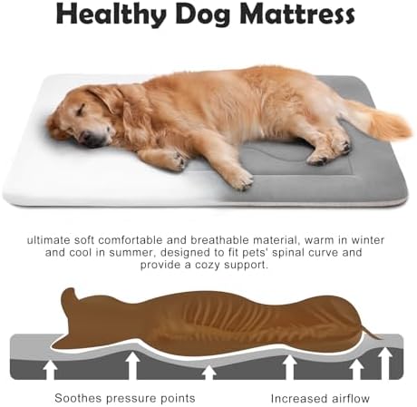 Large Dog Bed Soft Dog Crate Pad Mat 42 in Non-Slip Bottom Washable Dog - Image 3