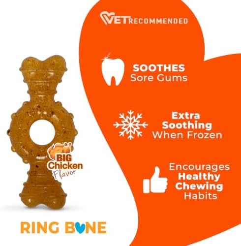 Nylabone Puppy Chew Teething Ring Bone Dog Toy, Chicken Flavor - Image 4