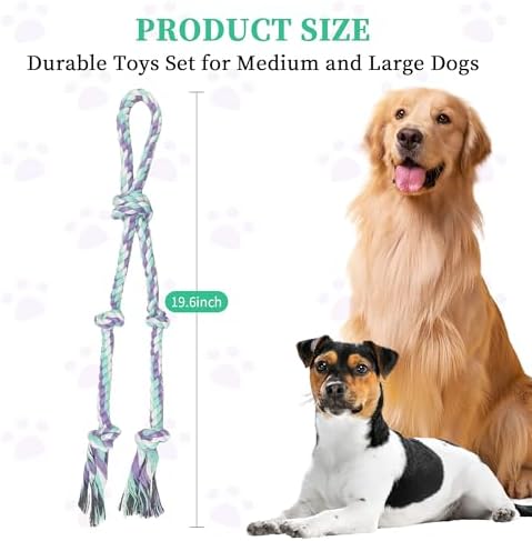 Dog Rope Toys for Large/Medium Aggressive Chewers, Tough Cotton Chew Toy - Image 4