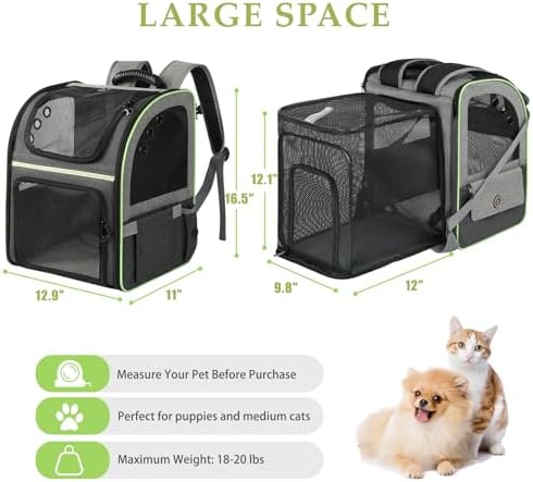 Cat Carrier Backpack, Large Cat Backpack Carrier Soft, Expandable Airline - Image 2