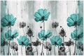 Giwawa Teal Floral Bath Rug Turquoise Flower Bath Carpet Soft Plush Absorbent by Giwawa
