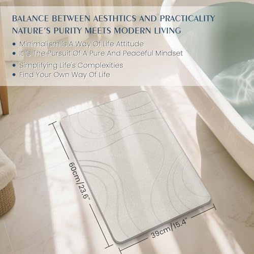 Stone Bath Mat Quick Dry Diatomaceous Earth Bath Mat Non-Slip Shower Stone - Image 4