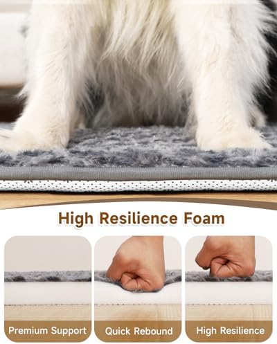 XXXL Dog Bed for Crate Pad, High Resilience Foam Mat Bed, Dark Grey - Image 2