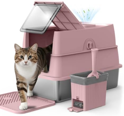 Stainless Steel Litter Box | Enclosed Cat Litter Box by AIPERRO