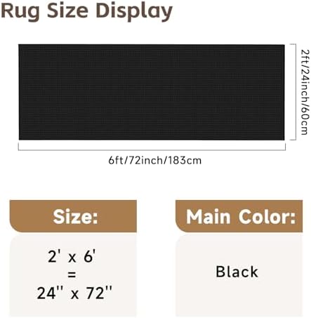 2x6 Waffle Bathroom Runner Rug: Washable Kitchen Runner - Image 2