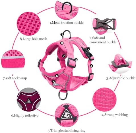 Wanheart cat Chest Harness and Leash, Anti-Escape Adjustable Soft mesh cat - Image 4