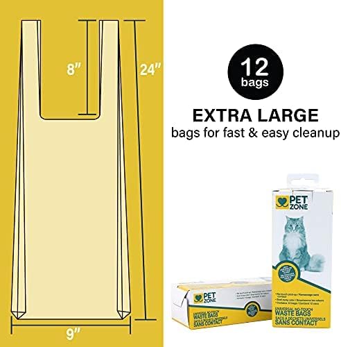 Pet Zone Universal No-Touch Cat Litter & Waste Bags, 12 Pack, Easy Cleanup - Image 5