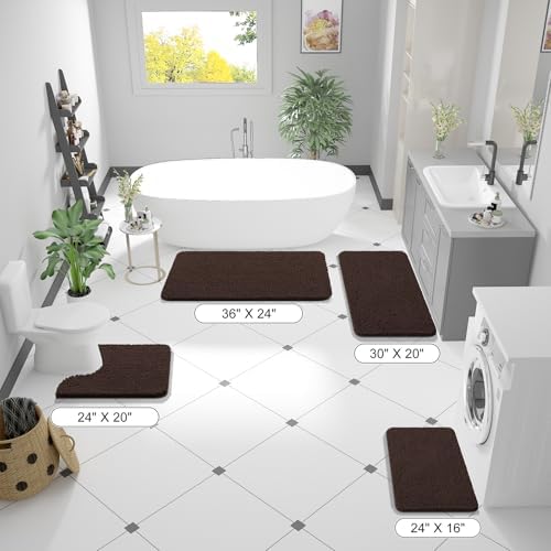 OLANLY Large Bathroom Rugs 40x32, Extra Soft Absorbent Chenille Bath Rugs - Image 2