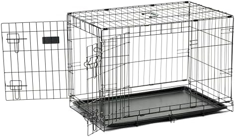 Carlson Secure and Compact Double Door Metal Dog Crate, Medium - Image 4