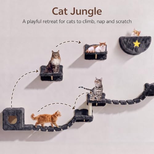 13-in-1 Cat Wall Shelves, Moon & Bridge Cat Wall Furniture - Image 6