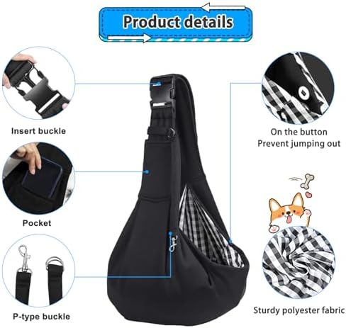 Kanemc Dog and Cats Carrier Sling, Puppy Small Pet Carrier Up to 16.5lbs - Image 4