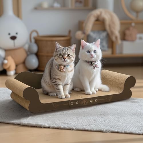 DWCN 26" Large Cat Scratcher Bed, Durable Cardboard Cat Couch Scratching Board - Image 5