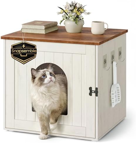 SONGMICS Home Toolless Assembly Litter Box Enclosure, Cat House by SONGMICSHOME