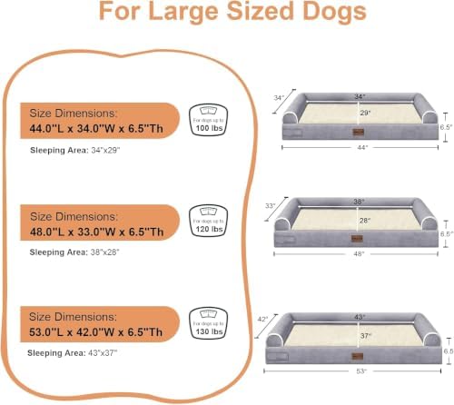 NANUYA Orthopedic Dog Bed for XX-Large Dogs, 44 x 34 Inch - Image 6
