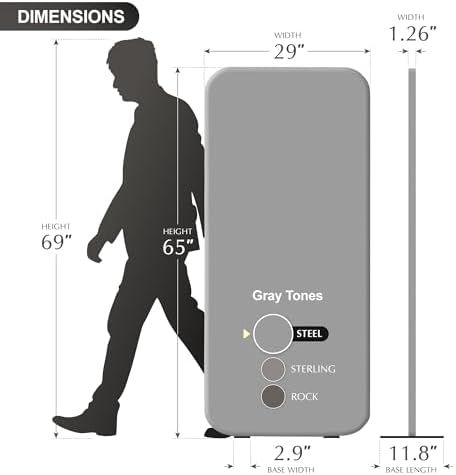 DECOLAB Standing Room Dividers, Portable Panel Wall 29x65 inch - Image 6