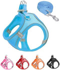 M Blue Soft Mesh Dog Harness and Leash Set, No Escape Puppy Harnesses by Unknown