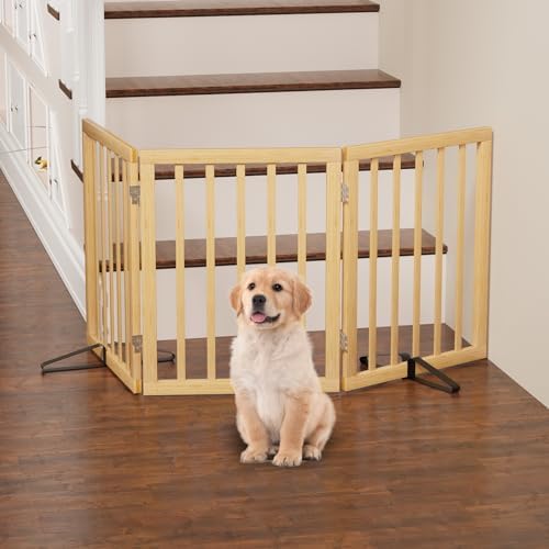 Dog Gate, Freestanding for Doorways, Pet Gates for Bedroom, 3 Panels - Image 6