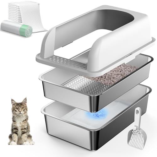 Suzzipaws Stainless Steel Sifting Litter Box by Suzzipaws