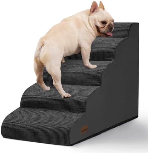 Aodisman Dog Stairs for High Bed, 5-Step Pet Ramp for Small Dogs and Cats by AODISMAN