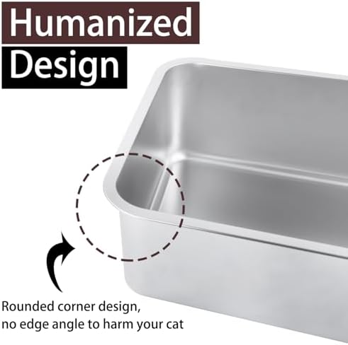 Stainless Steel Cat Litter Box 19.5"x13.6"x6" - Image 4