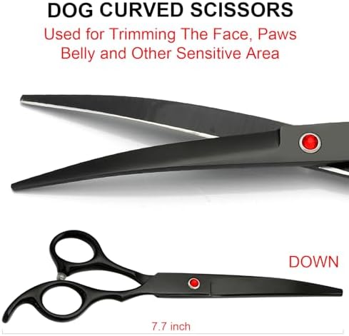 TINMARDA Dog Grooming Kit, Titanium Black Stainless Steel Dog Grooming Scissors - Image 4
