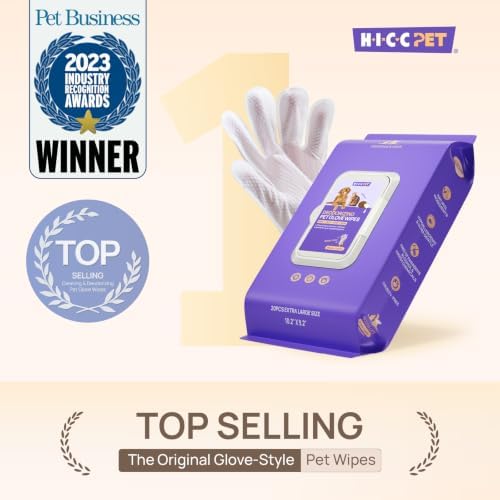 HICC PET Dog Wipes for Dogs & Cats, Glove Design - Image 2