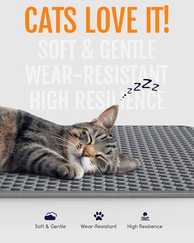 Powools Cat Litter Mat, Double-Layer, 46 x 35 in, Urine-Proof - Image 3