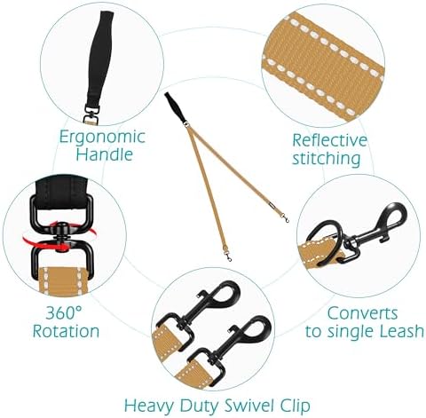 PetBonus Two Point Control Dog Leash, No Tangle Training Walking Leashes - Image 3