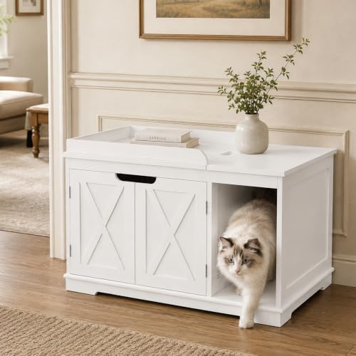 PUPETPO Cat Litter Box Furniture, Hidden Litter Box by PUPETPO
