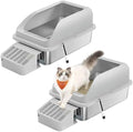 Feandrea 2 Pack Stainless Steel Cat Litter Boxes, by FeandreabySONGMICSHOME