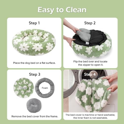 JOEJOY Jacquard Donut Round Small Dog Beds, Removable Washable Cover, Cute - Image 6
