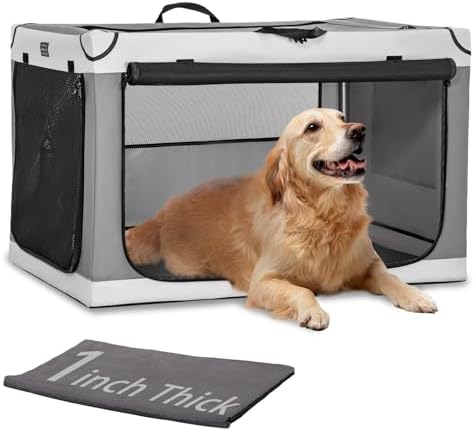PETSFIT Portable Dog Crate for Medium Large Dogs, – 36" Soft Dog Travel Crates by Petsfit