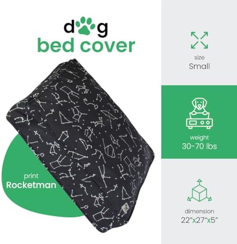 Molly Mutt Small Dog Bed Cover -Rocketman Print - Image 2