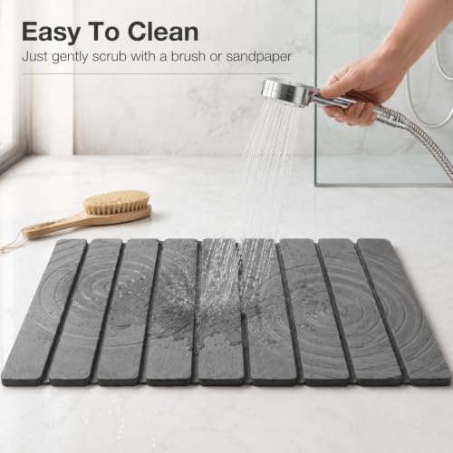 Foldable Stone Bath Mat, Non Slip Large Diatomaceous Shower Mat, Super - Image 5