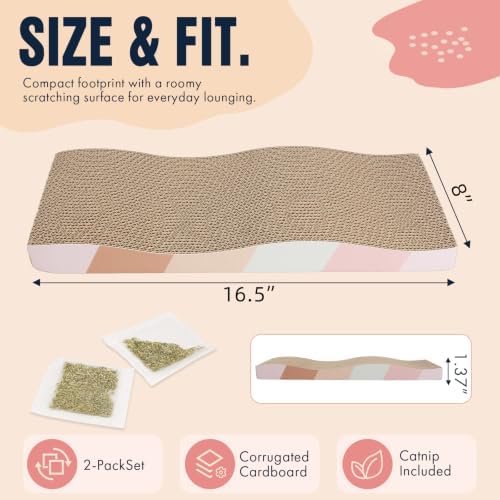 SIDAZON Cat Scratching Pads Cardboard Cat Scratchers - Image 2