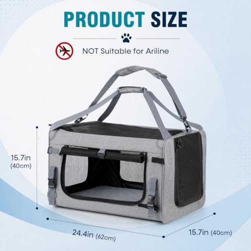 Extra Large Cat Carrier Soft Sided, Portable Small Dog Crate - Image 2