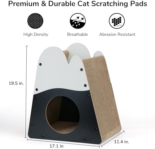 FUKUMARU Cardboard Cat Scratcher, 19.5 Inch Cat Scratching House Indoor - Image 6