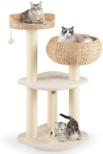 Tangkula Modern Cat Tree, Tall Cat Tower by TANGKULA