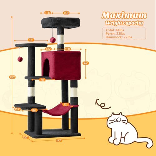 44 Inch Small Cat Tree Tower for Indoor Cats and Kittens - Image 2