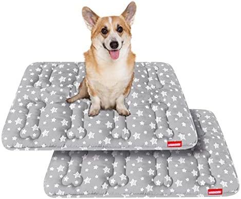 Dog Crate Mat 2 Pack, Soft Dog Bed Pad Mat by Moonsea