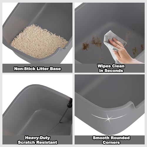 Large Open Cat Litter Box with High Sides, Anti-Splashing - Image 6