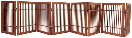 Urnporium Freestanding Wooden Dog Gate Foldable Indoor Pet Gate No Drill by Urnporium